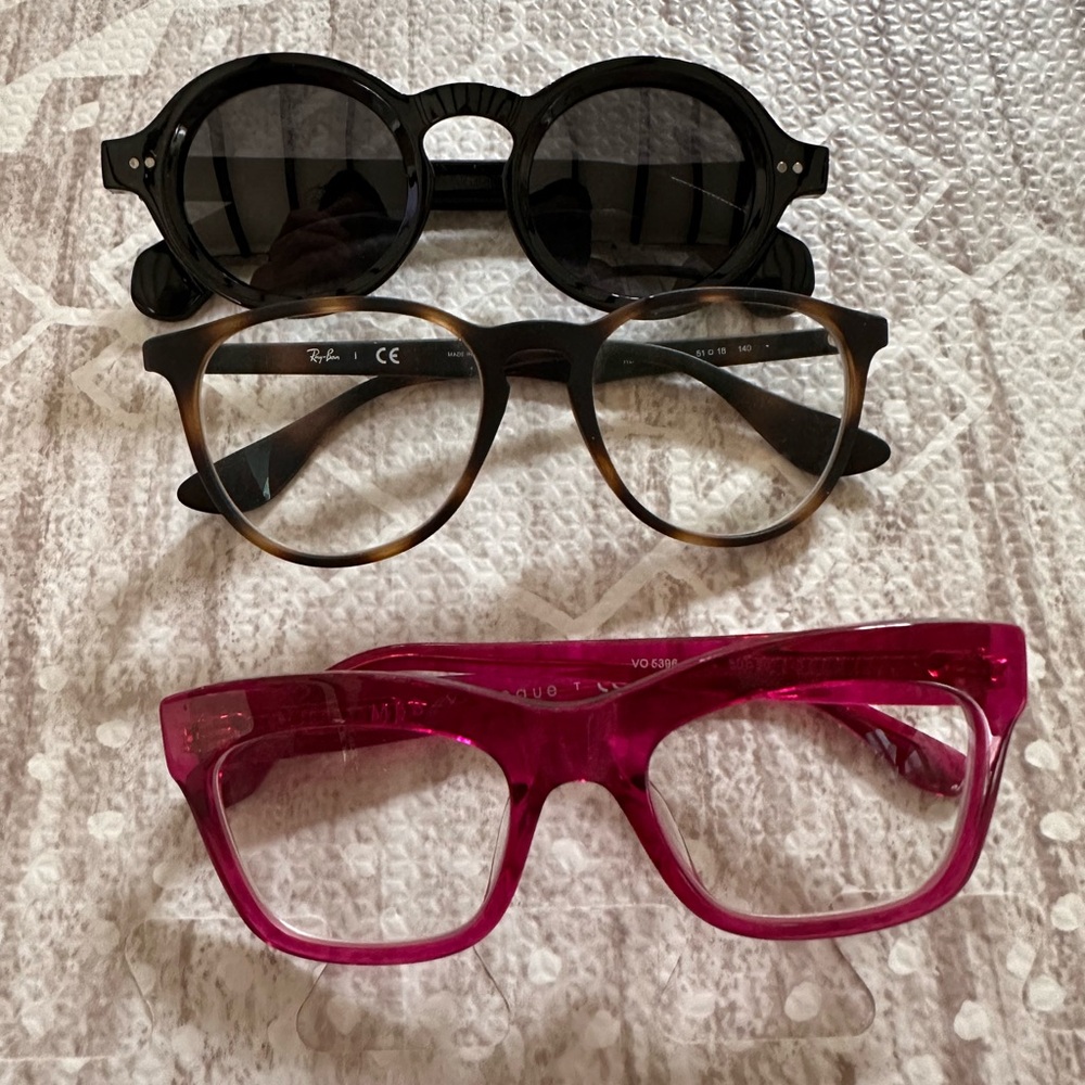Ray-Ban & more Stylish Black, Brown, and Pink Glasses Set